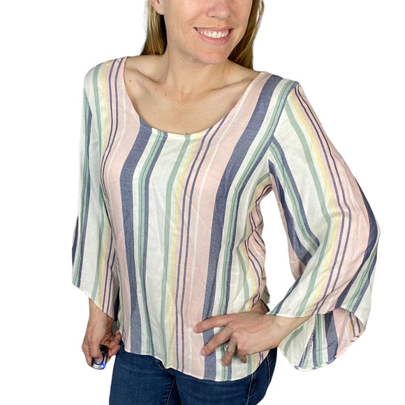 Supply & Demand Tops - Supply & Demand Crawford Striped Top Size Small